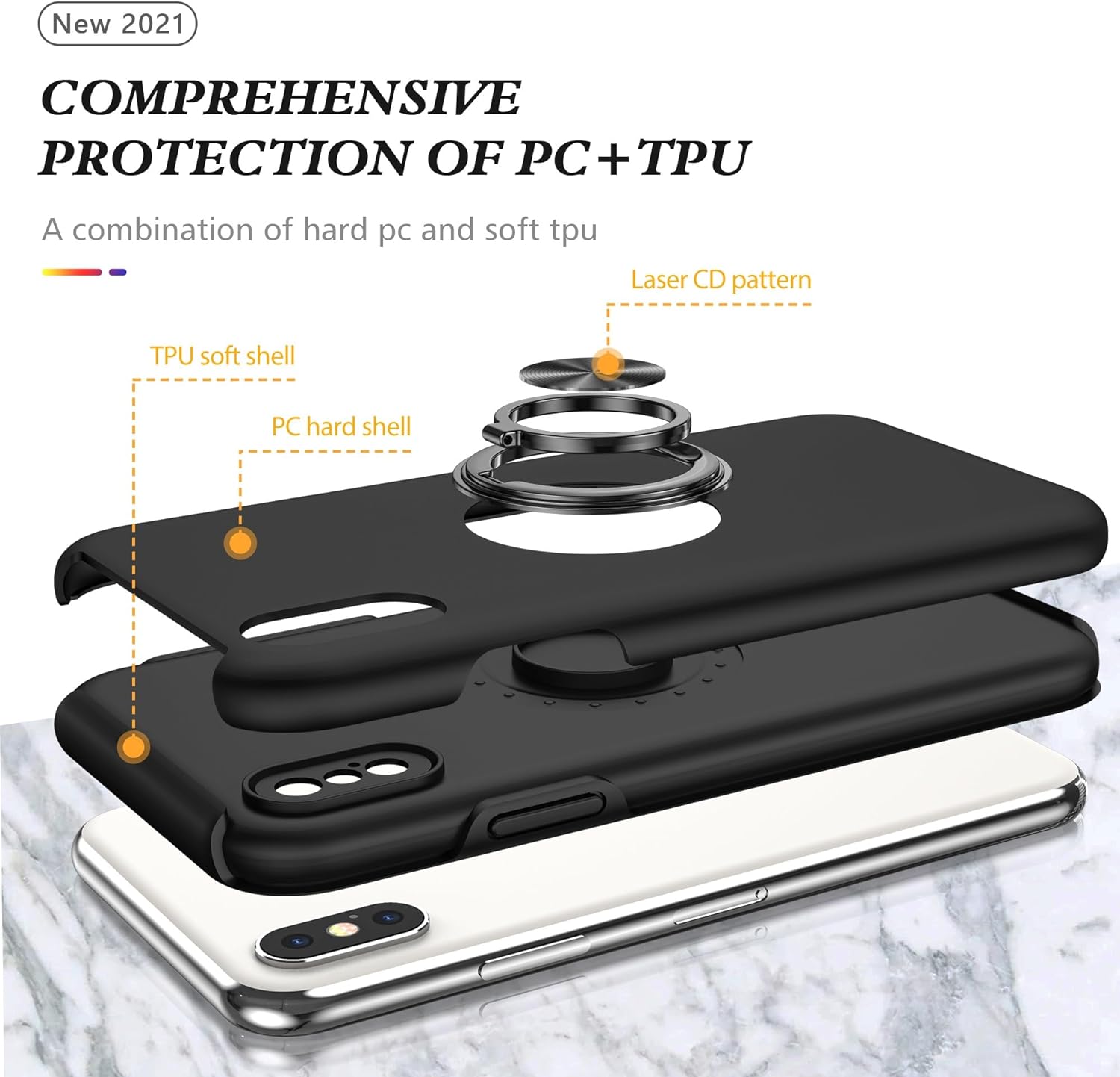 Coque hybride magnétique invisible pour iPhone X / XS Coque hybride magnétique invisible pour iPhone X / XS